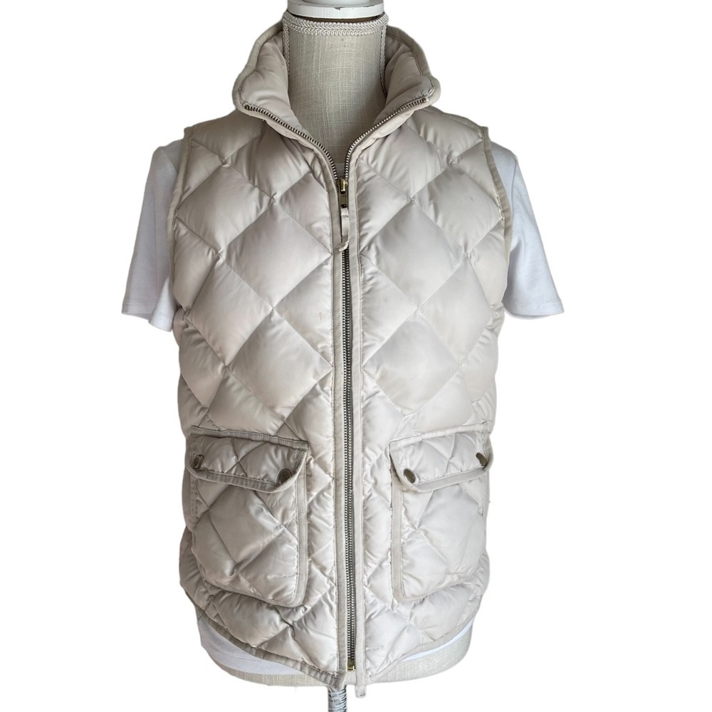 J.Crew Down Puffer Vest in Cream Color Size: S